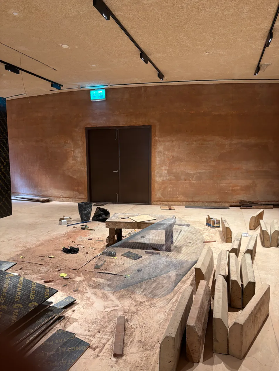 MOWAA Museum rammed earth wall restoration